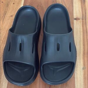 Hoka Black Slide Sandals with Ventilation